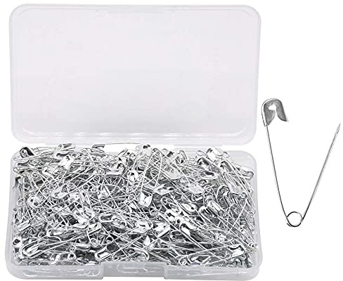 YOFASEN 400 Pezzi Spille di Sicurezza - Spille da Balia Grandi e Piccole Spilla placcata in Nichel - per Abbigliamento Artigianato Artigianato Cucito Creazione di Gioielli, Argento, 27 mm