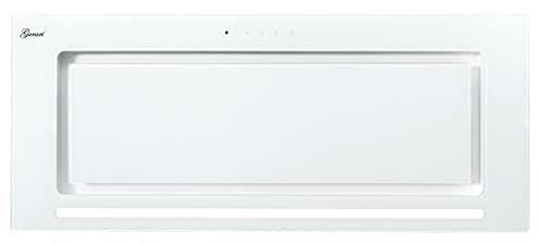 GURARI Deckenhaube GCH E 217 WH 90 PRIME inkl. Abluftschlauch, Einbau Dunstabzugshaube 90 cm, in Weiß,Weiß Glas, 1000m³/h,LED Streifen,Abzugshaube,Abufthaube,Umlufthaube,Fernbedienung