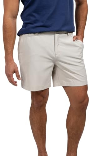 Chubbies Everywear Men’s Shorts – Mens Shorts Casual 6in Inseam, Elastic Waist, Water-Resistant, Zipper Pocket (Khakinators, Large)