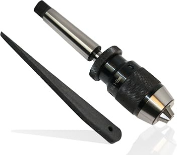Portabrocas de sujeción rápida B16 1-16 mm con mandril cónico MK1, incluye tacos de extracción + cuña de expulsión para taladro de precisión Krefting TOOLING (MK1)