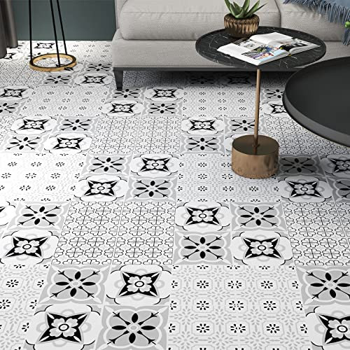 Livelynine Piastrelle Adesive Pavimento 30x30 Pavimento Pvc Adesivo Grigio Chiaro PVC Pavimento Bagno Veranda Soggiorno Lavabile Mattonelle Adesive Cucina per Muro PVC Adesivo Bagno Muro 4 Piastrelle