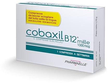 Vitamina B12 Cobaxil Bidodici Mille 5 cpr sublinguali - Supplemento Energetico - Assorbimento Rapido - Migliora Funzione Cognitiva - Dosaggio Ottimale