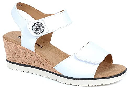 Pavers Adjustable Wedge Sandals - White Size 6