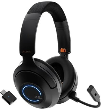 Creative Zen Hybrid Pro (Classic) Auriculares Circumaurales inalámbricos con Bluetooth Audio, BT-L3 Transmisor de Audio Bluetooth y Micrófono de Perca, hasta 100 Horas, Cancelación Activa de Ruido