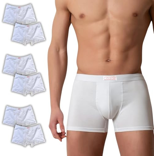 College Boxer Uomo in Puro Cotone Jersey Premium Traspirante Prodotte in Italia Anallergiche Testate Contro i Cattivi odori Made in Italy 12/6/3 Pezzi (M, 6pz Bianco)