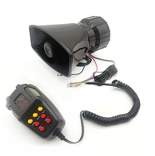 Sirena D'Allarme per Auto 100 W, Altoparlante Megafono Portatile a 7 Toni, di Allarme per Veicoli Impermeabile con Bocca Quadrata,Allarme e sicurezza del veicolo