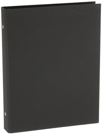PATIKIL Couverture de Classeur B5, Protège-Cahier à Anneaux Ronds de 9, Coquille de Classeur en Papier Kraft Rigide pour Dossier de Cahier de Réunion, Noir