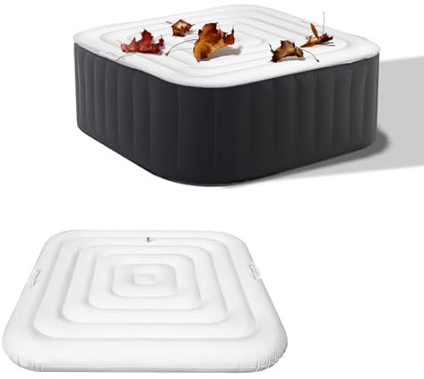 Ruaizel Inflatable Hot Tub Cover, Hot Tub Lid with Handle, Lazy Spa Inflatable Lid for Insulated Thermal Bathtub (Square 128cm)