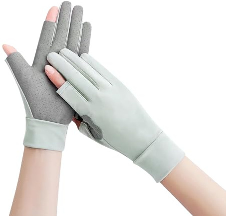 TCNGKIJIUK Gants de Protection Solaire Homme Femme Gants de Conduite en Soie Glacée Respirants Gant de Soleil Antidérapant à écran Tactile Gant de Cyclisme pour Cyclisme Randonnée Pêche Golf