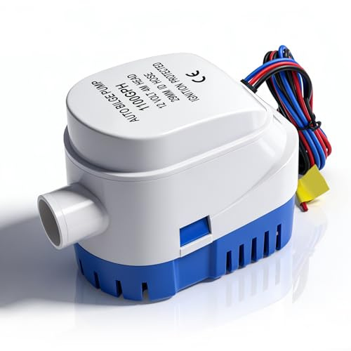 SYNJAUPO Pompa di sentina automatica, 12 V, 1100 GPH, 29 mm, marina, sommergibile, con interruttore di galleggiamento, per barche, stagni, piscine