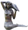 Antike Fundgrube Wasserspeier Wasserspiel Bronze Figur Meerjungfrau für den Garten H: 48cm (6638)