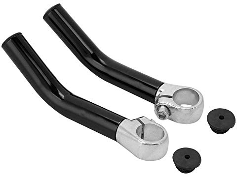 Cuernos de Manillar Bicicleta, Extremo Barra Aleaci¨®n Aluminio 22,2 mm con Tap¨®n para Reemplazo (Negro)