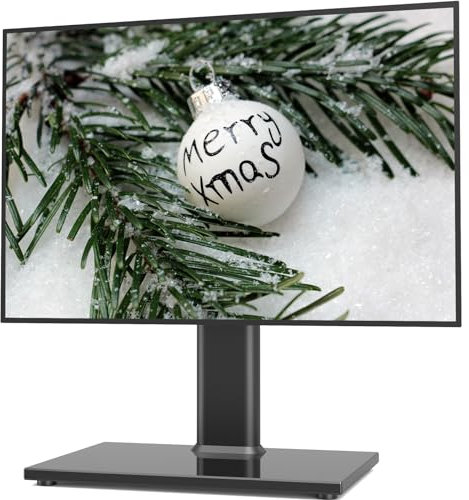 Universal TV-Ständer/Basistisch-TV-Ständer, 27 bis 60 Zoll verstellbar, 9-Stufen-Höhe, schwere gehärtete Glasplatte, 40 kgs-Bildschirm, HT06B-001P