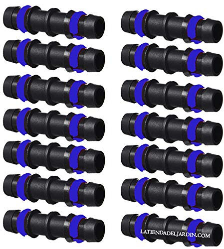Suinga. 100 x Tropfschlauch 20 mm mit Sicherungsring Verbindungsstück für Rohre 20 mm Farbe schwarz