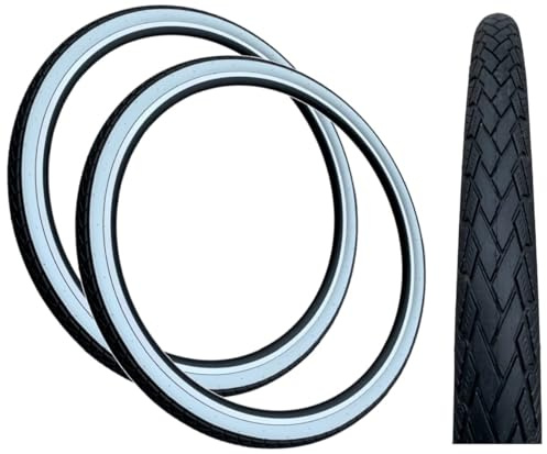 Baldys 700 x 35c Hybrid/Trekking Bike Slick Tyres BLACK/WHITEWALL (Pack of 2)