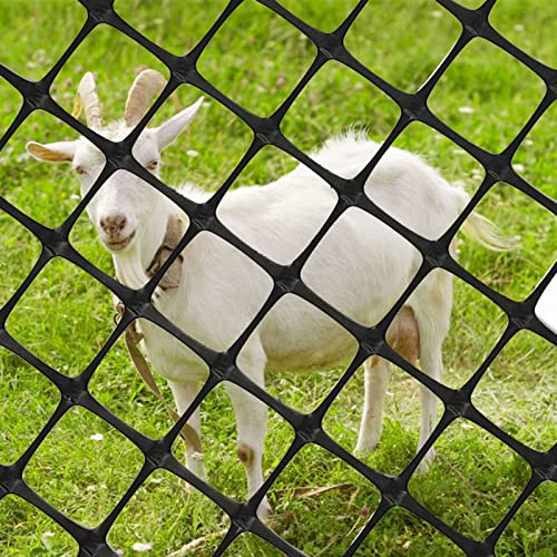 Drahtgitter Maschendraht Gartenzaun Kunststoff Geflügelnetz Für Haustiere Ziegen Hirsche Sicherheit, Schwarz Plastik Hühnerdraht Zaun Mesh, Gartenzaun 50/80/100/120/150cm Hoch Tierische Barriere Hasen