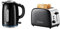 Russell Hobbs 20462 Quiet Boil Kettle & 26550 2 Slice Toaster, Black
