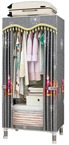 Garderob Bärbar Garderob Garderobsskåp Kombinationsgarderob Hänggarderob Förvaringsorganisator Stålrörsskåp Hylla Hopfällbar Garderob Vikbara (Color : B, Size : 62 * 45 * 170cm)