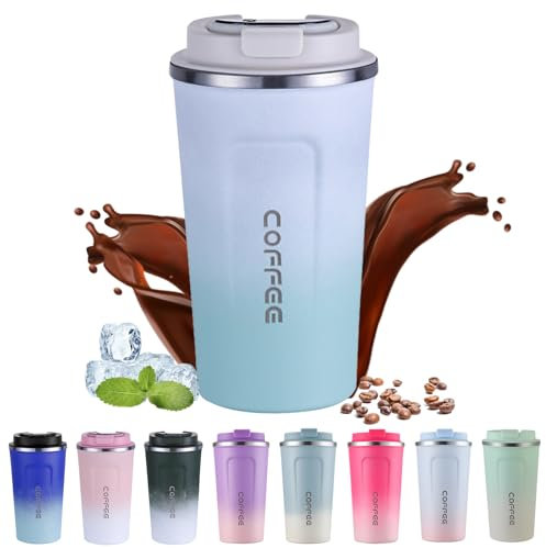 EACHPT Kaffeebecher to go Thermo,510ml Kapazität,BPA-freier,Kaffeebecher mit Deckel Auslaufsicher,Doppelwandiges Isoliertes Vakuum Edelstahl Thermobecher Kaffee to go, für Kaffee/Tee Unterwegs