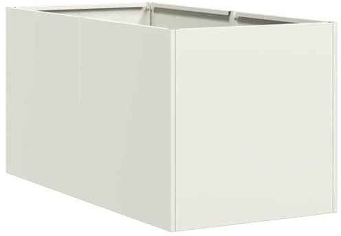 vidaXL Pflanzkübel Weiß 40x80x40 cm Kaltgewalzter Stahl, Pflanzschale, Garten-Garten-Pflanzkübel, Outdoor-Pflanzgefäß, Hochbeet, Pflanzgefäß