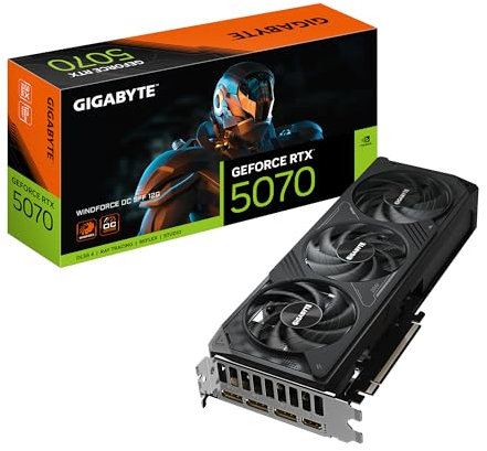 Gigabyte GeForce RTX 5070 WINDFORCE OC SFF 12G Carte Graphique - 12Go GDDR7, 192 Bits, PCI-E 5.0, 2542 MHz Core Clock, 3 x DP 2.1a, 1 x HDMI 2.1b, NVIDIA DLSS 4, GV-N5070WF3OC-12GD