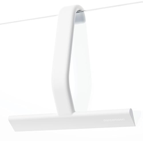 dancemoon JustHang Tergivetro Doccia per Porta in Vetro, Silicone Monoblocco con Gancio Integrato, 25 cm, Bianco