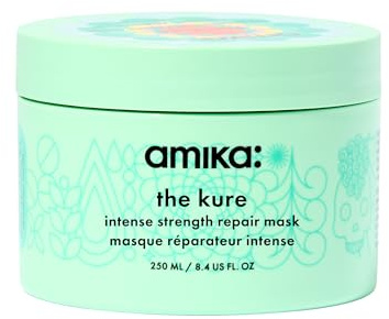 amika The Kure Intense Strength Repair Mask 250ml I Intensive Feuchtigkeits- und Reparaturpflege I Haarmaske für trockenes und brüchiges Haar I Vegan, Parabenfrei, Sulfatfrei