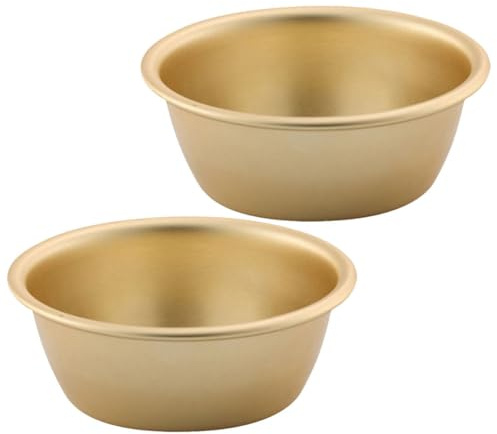 BESPORTBLE Ciotole da Campeggio in Alluminio 2 Pezzi, Ciotola Coreana per Vino di Riso e Sottaceti, Tazza D’acqua Piccola Multifunzione per Esterni e Cucina