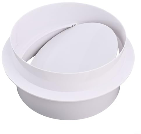 Valvola di non ritorno in PVC per aspiratore da bagno e cucina, ammortizzatore rotondo per fermare gli odori e invertire il flusso d'aria nel raccordo del condotto di ventilazione (80 mm)