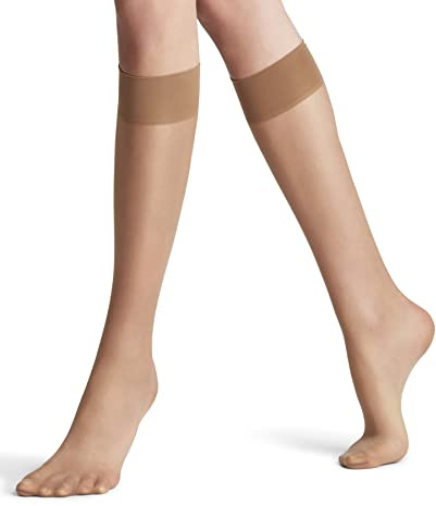 FALKE Seidenglatt 15 DEN W Kh transparente lisos 1 par, Calcetines largos Mujer, Color piel Sun 4299, 39-42