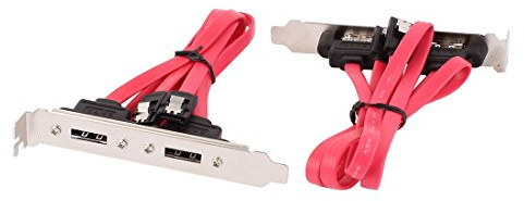 Aexit 2Pcs Dual Audio & Video Accessories Port SATA Serial ATA Cable to eSATA Bracket Connectors & Adapters Adapter Cable