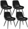 Lestarain Chaises de Salle à Manger Lot de 4 avec Dossier,Chaise de Cuisine Chaise de Salon Fauteuil Chaise Similicuir avec Pieds en Métal,Noir