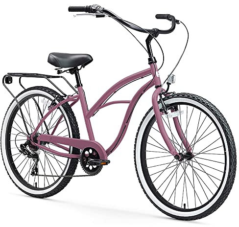 sixthreezero Around The Block Women's Beach Cruiser Bike, Hybrid Bicycle with Rear Rack