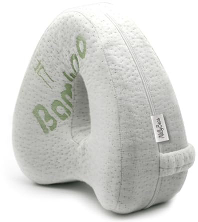 Almohada para Piernas para Dormir de Lado - Cojín de Rodilla Ortopédica para Aliviar Dolor de Espalda/Cadera/Articulaciones y Ciática, de Espuma Viscoelástica y Funda de Bambú Lavable