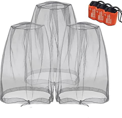 Kopfnetz Gesicht Mesh Kopf Abdeckung 3 Stück - Insektenschutzendes Kopfnetz, Insektenschutzendes Bienen Mesh Kopfnetz, verwendet für Wandern, Camping, Bergsteigen, Angeln, Imkerei