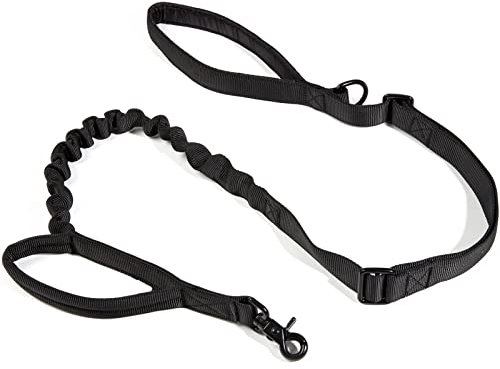 JiePai Taktische Hundetrainings-Bungee-Leine, Militär-Hundeleine, Schnellverschluss, elastisches Leinen, Seil mit 2 Kontrollgriffen, 1,8 m für mittelgroße und große Hunde