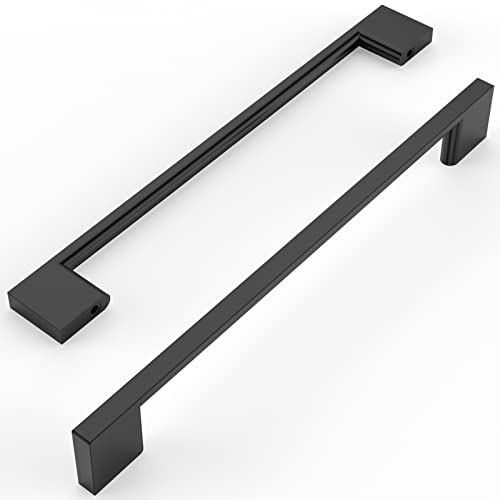 Amerdeco 10 pezzi Maniglie per Mobili da Cucina Distanza fori 192mm Nero Maniglie cucina armadietti in acciaio Lega di zincoper mobili da cucina per mobili UK0035