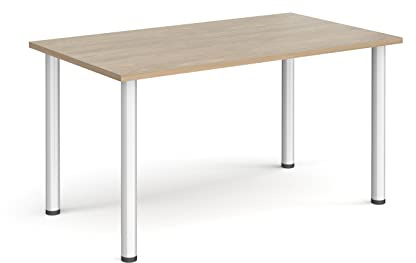 Mr Office Rectangular radial leg meeting table - silver legs, Barcelona Walnut, 1400