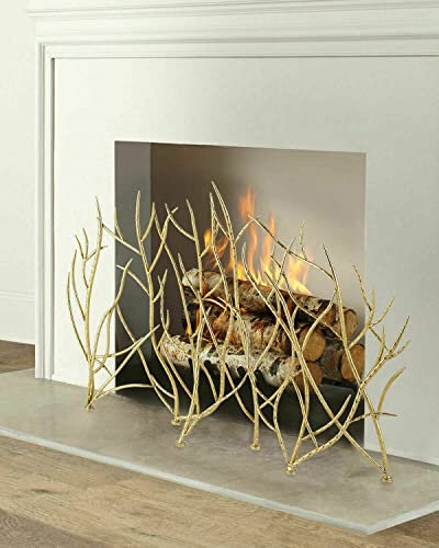 Kaminschutzgitter Gold Branches Luxe Organic Modern Glam Kaminschutzgitter Flache Kaminschutzgitter Dekorativ