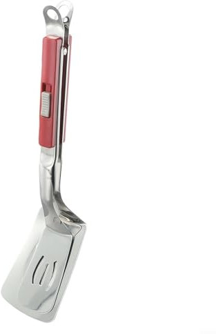 Clip de pala de doble cara de acero inoxidable clip de carne multifunción pinza de barbacoa abrazadera de carne multiusos flexible espátula de cocina (rojo)