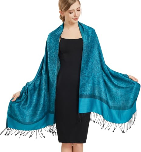 vimate Paisley Pashmina Shawl Wrap Scarf Soft Silky Jacquard Pashminas Wrap for Evening DressTravel Shawl