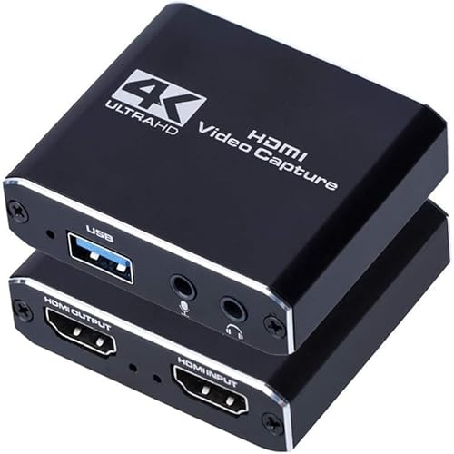 4K Audio Video Capture kort, USB3.0 med HDMI-kabel Full HD 1080p 60fps inspelningsenhet för spel/livestreaming/videokonferens