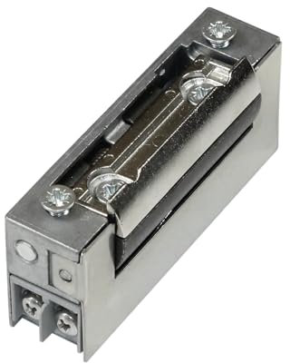 DENI Elektro-Türöffner 20181 schmale Bauweise mit Radiusfalle, ohne Tagesentriegelung 6-12 V AC/DC, Arbeitstrom, DIN Links/Rechts, incl. SN-TEC Befestigungsschrauben (OHNE Tagesentriegelung)