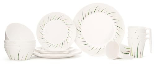 Camping Tafelgeschirr aus Melamin für 4 Personen 16-teilig | spülmaschinenfest | Picknick Geschirrset | Geschirr Campinggeschirr Limon Design