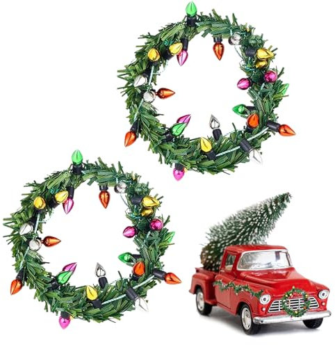 Mini Ghirlanda di Natale, 2 Pezzi Ghirlanda Natalizia Piccola, 30 cm, Decorazioni per Albero di Natale, Ghirlanda Natale Miniatura per la Decorazione Della Casa Delle Bambole