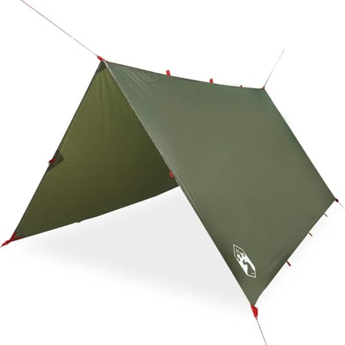 Camping Tarp Outdoor Tarpaulin Shelter Sunshade Olive Green Waterproof vidaXL