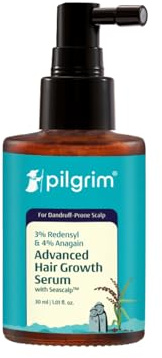 Pilgrim 3% Redensyl & 4% Anagain Advanced Hair Growth Serum for Dandruff-Prone Scalp (30 Milligrams)