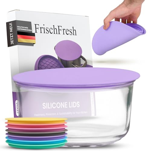 Coperchio flessibile, coperchio in silicone e sottopentola per pentole, ciotole e padelle; ermetico, opaco, salvaspazio, lunga durata, senza BPA, -40 °C a +200 °C (20cm viola)
