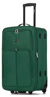 ATX Luggage 26” Medium Suitcase Expandable Durable Lightweight Suitcase with 2 Wheels & Built-in 3 Digit Combination Lock (Green, 79 Liter)