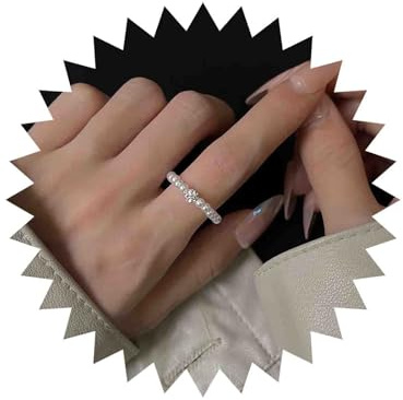 Cybche Vintage Kristall Perlen Ring Kleine Perle Fingerknöchel Ring Hochzeit Stretch Perlen Ringe Winzigen Strass Cz 70er 80er Disco Ball Ringe Brautschmuck Für Frauen